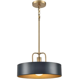 Parker 15" Navy/Burnished Brass 1 Light Pendant