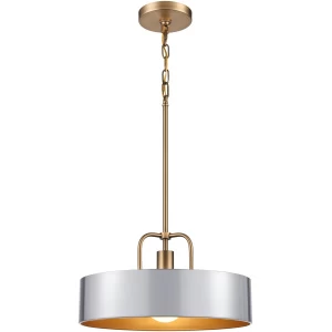 Parker 15" Chrome/Burnished Brass 1 Light Pendant