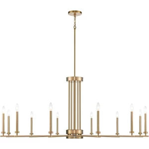 Lady Boss 60" Burnished Brass 12 Light Chandelier