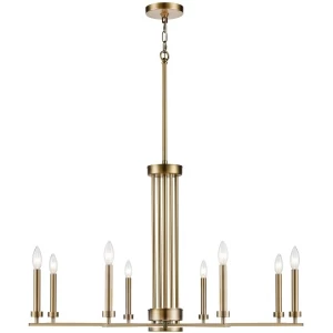 Lady Boss 37" Burnished Brass 8 Light Chandelier