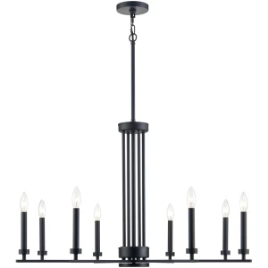 Lady Boss 37" Black 8 Light Chandelier