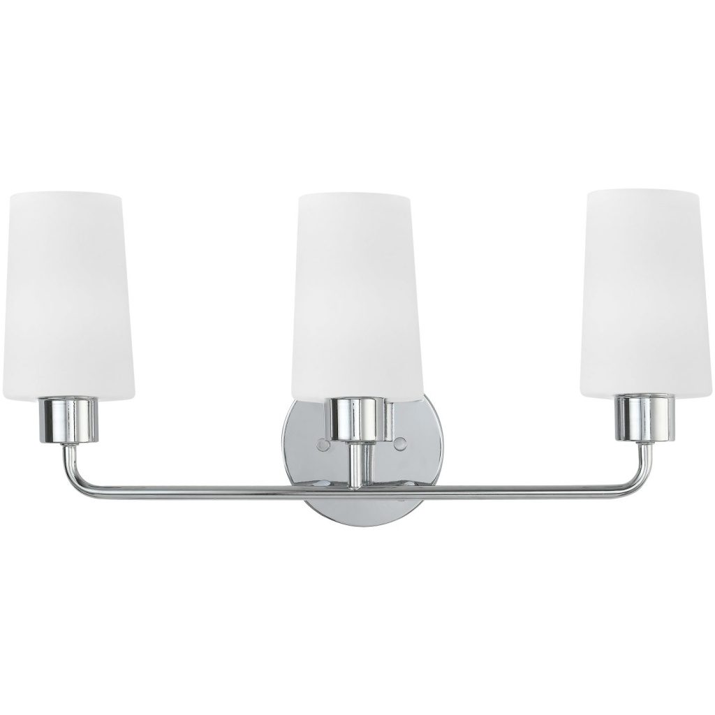 Gray 24″ Chrome 3 Light Vanity with Matte White Glass Revolution Lighting