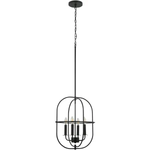 Gray 16" Black 4 Light Cage