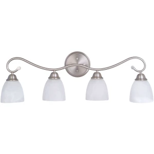 BL42 Brushed Nickel/Alabaster 4 Light Vanity