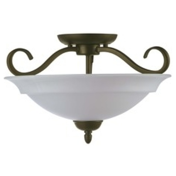 67 Venetian Bronze/Alabaster 3 Light Semi-Flush Ceiling Light