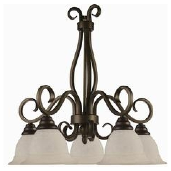 67 Venetian Bronze/Tea Stone 5 Light Chandelier