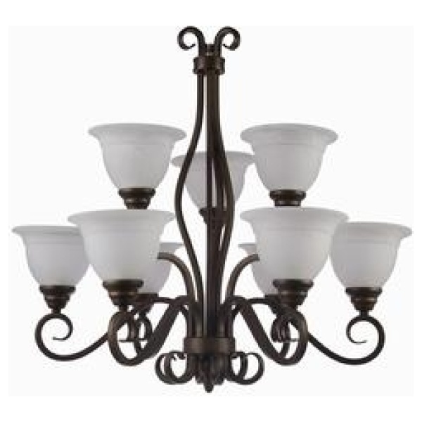 67 Venetian Bronze/Alabaster 9 Light Chandelier